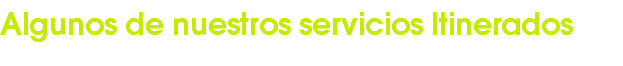 Algunos de nuestros servicios Itinerados 